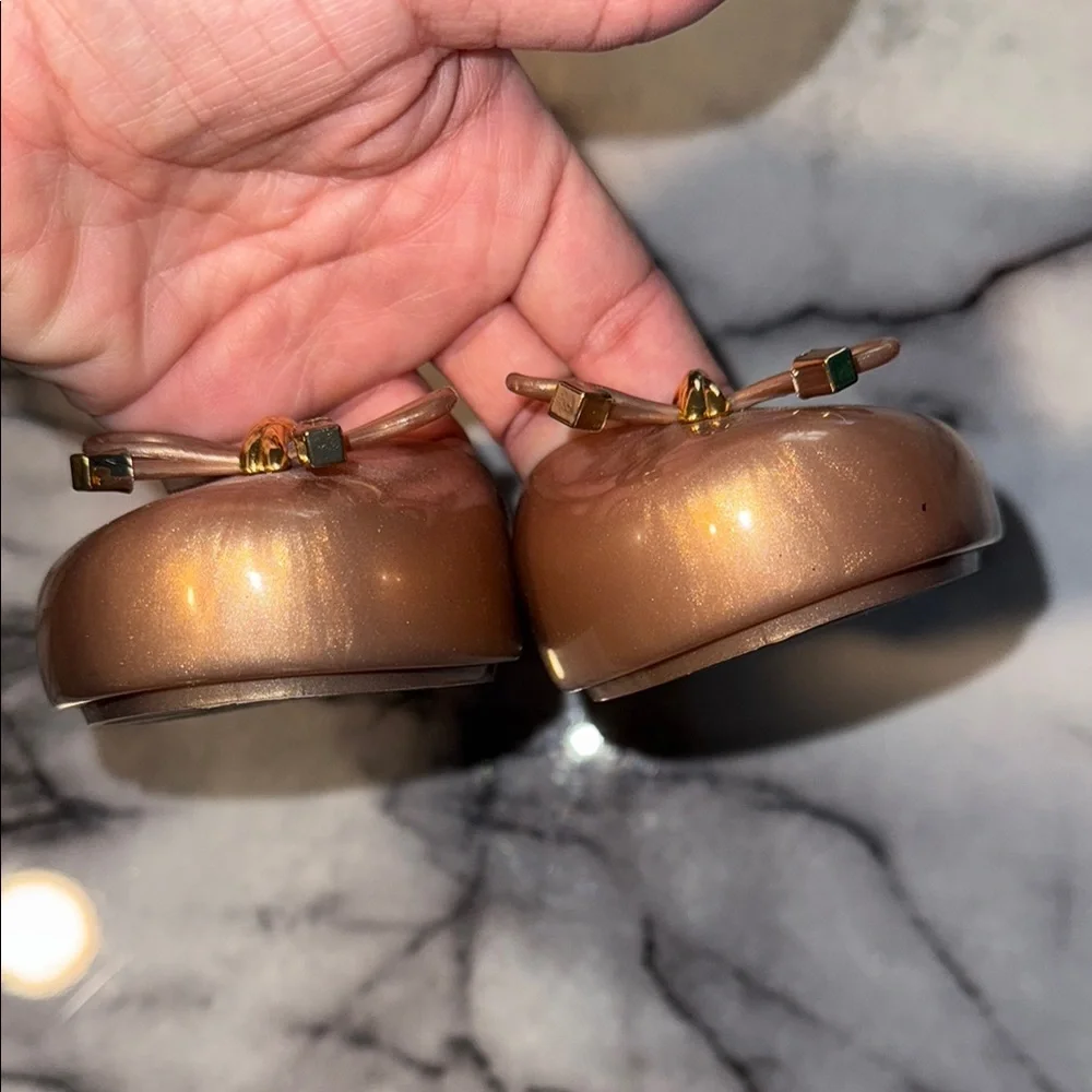 Mini Melissa gold ballerina flats